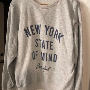 Grey New York State of Mind Billy Joel Tour Crewneck Sweatshirt